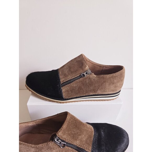 ALL BLACK Footwear Cap Toe Pony Hair Suede Leather Zip Lug Loafer Shoes 39 8.5 - Picture 4 of 14